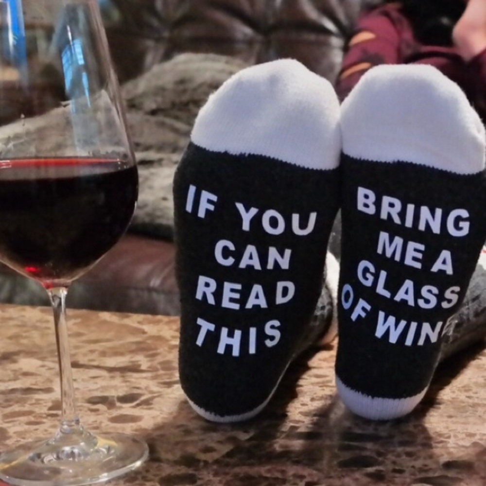 ‘If You Can Read This Bring Me Wine’ Socks